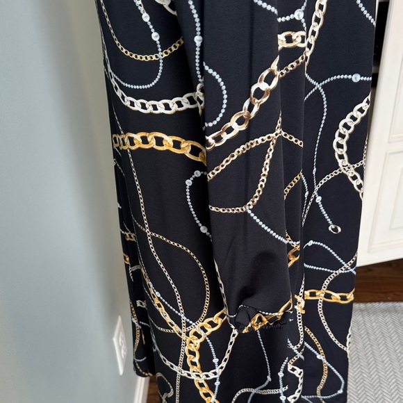 Frank Lyman Design Black Dress with Gold Chain Pattern size 14 - Picture 4 of 8